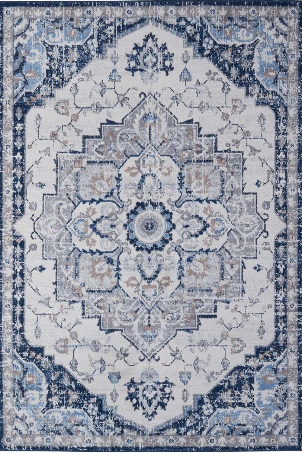 Living Room Rug Moroccan Design In Blue