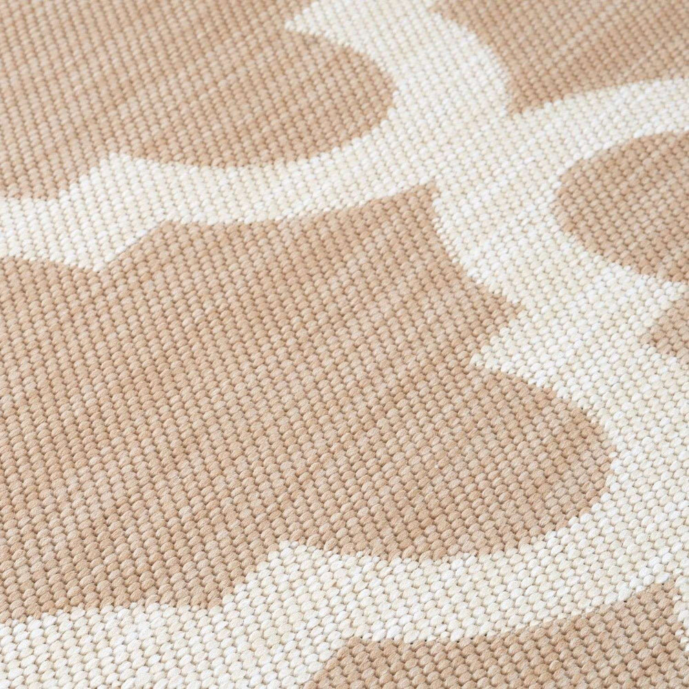 Beige Trellis Design Outdoor Rug for Garden & Patio