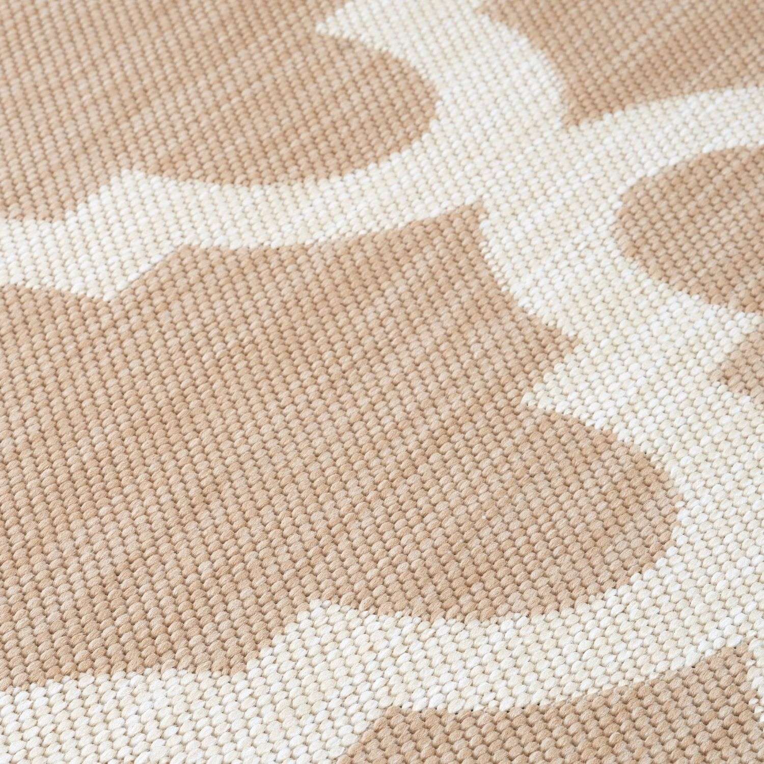Beige Trellis Design Outdoor Rug for Garden & Patio