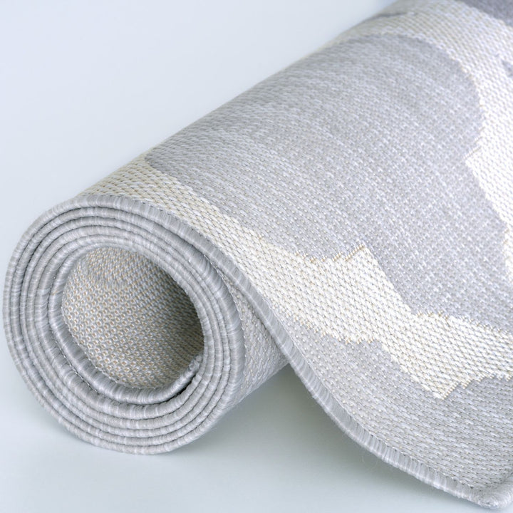 Grey Trellis Design Outdoor Rug for Garden & Patio