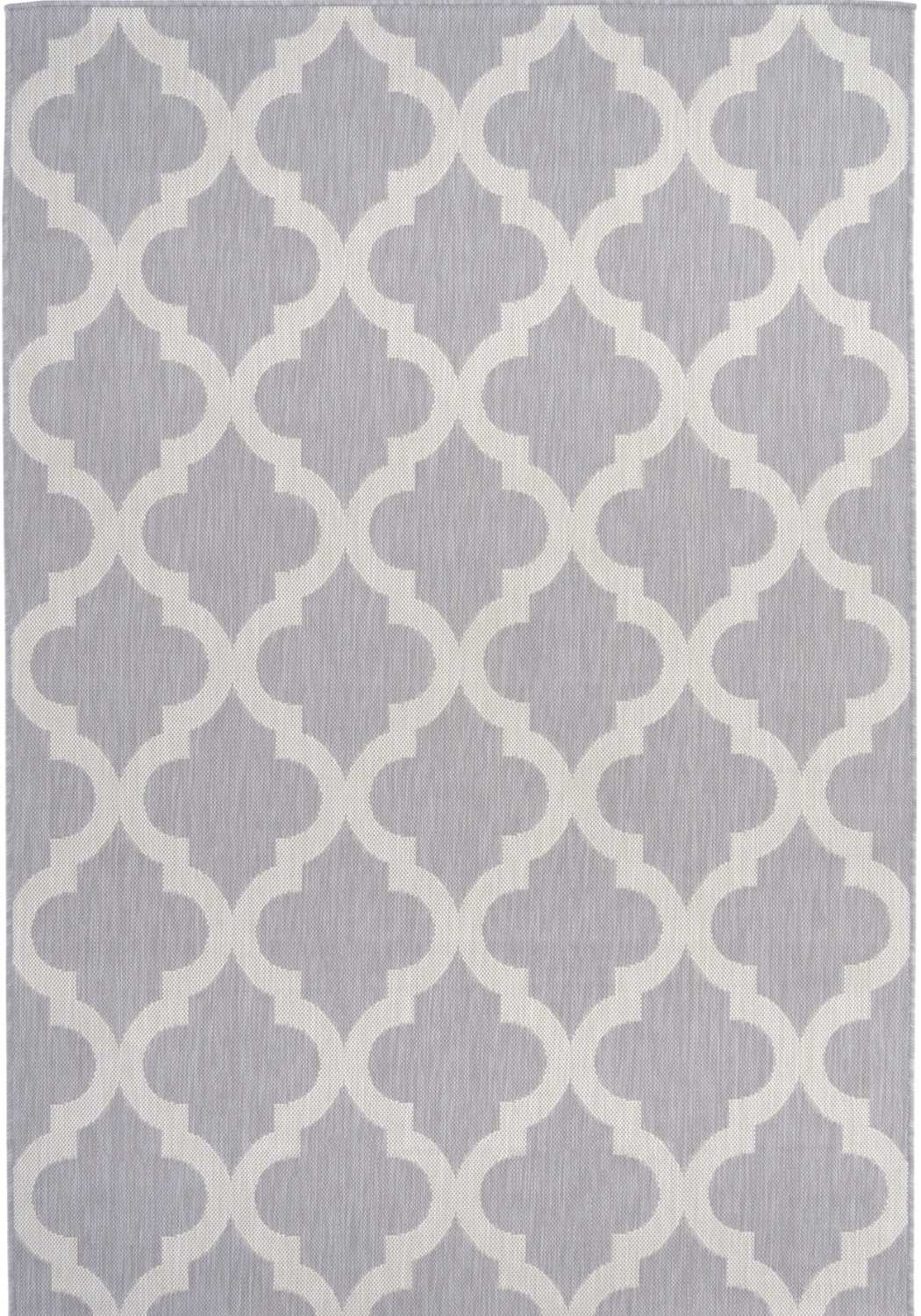 Grey Trellis Design Outdoor Rug for Garden & Patio