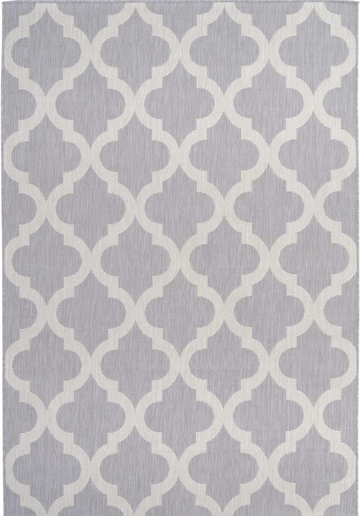 Grey Trellis Design Outdoor Rug for Garden & Patio
