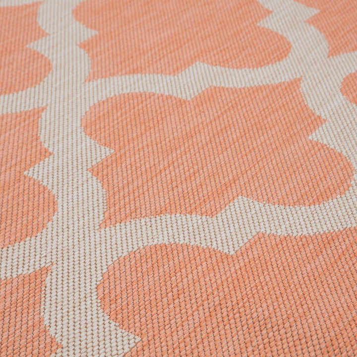 Orange Trellis Design Outdoor Rug for Garden | The Rugs