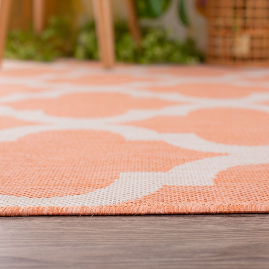Orange Trellis Design Outdoor Rug for Garden | The Rugs
