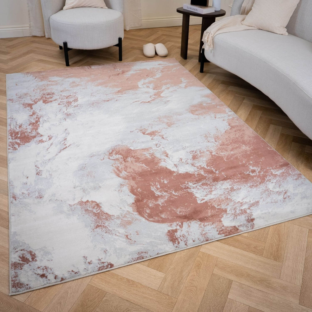 Elaris Abstract Rose Rug, abstract design, non-shedding, easy to clean, eco-friendly|The Rugs