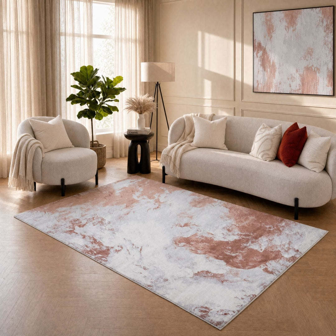 Elaris Abstract Rose Rug, abstract design, non-shedding, easy to clean, eco-friendly|The Rugs