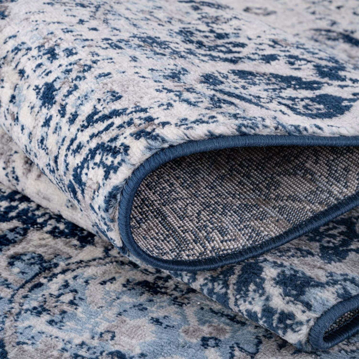 Living Room Rug Vintage Design in Blue Exclusive Elegant Pattern