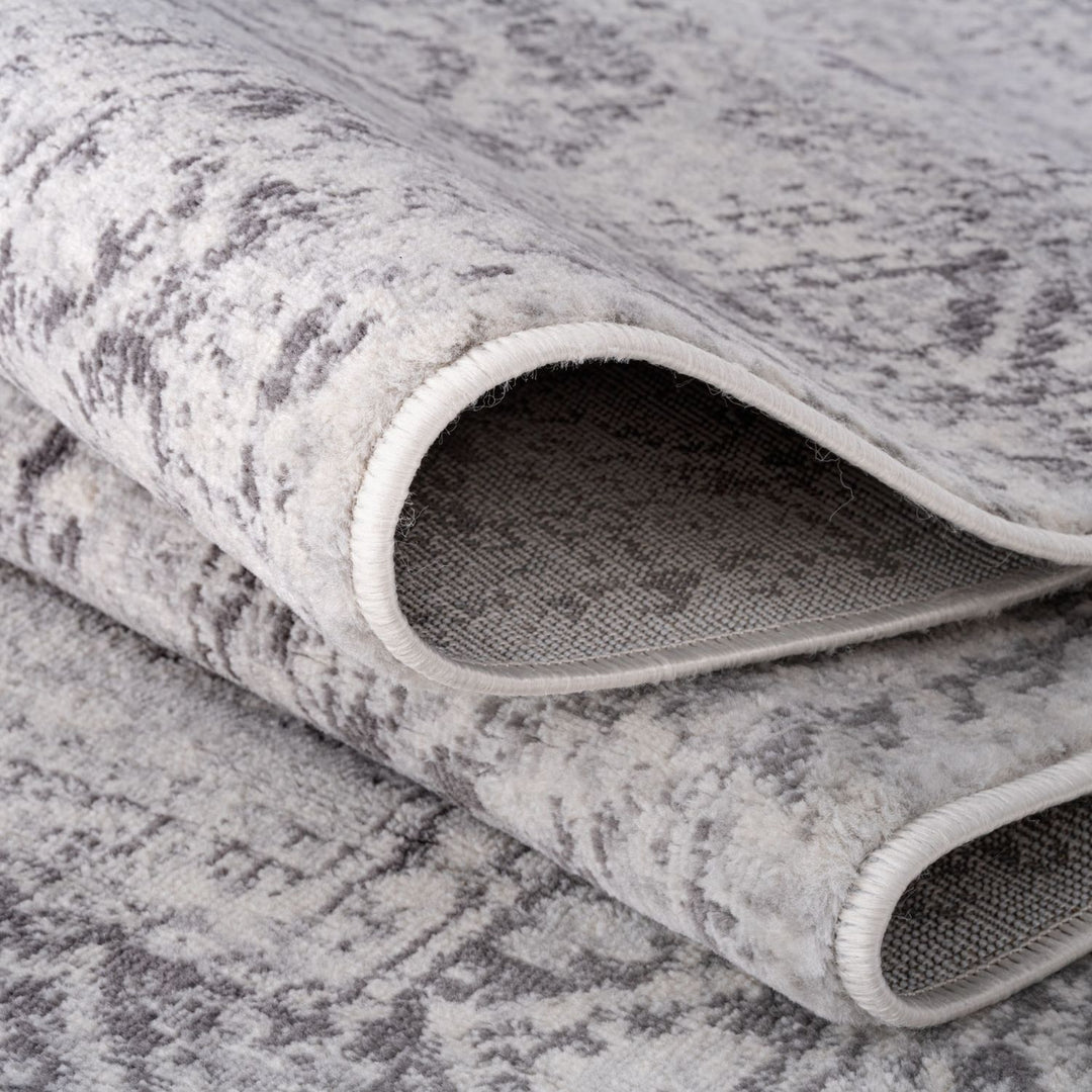 Grey Oriental Design Living Room Rug