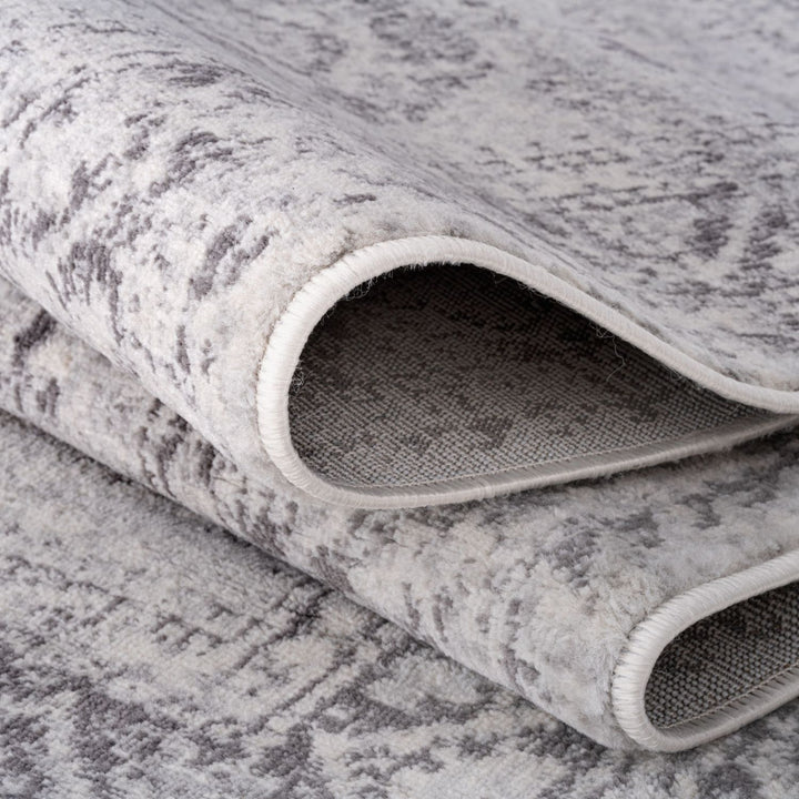 Grey Oriental Design Living Room Rug