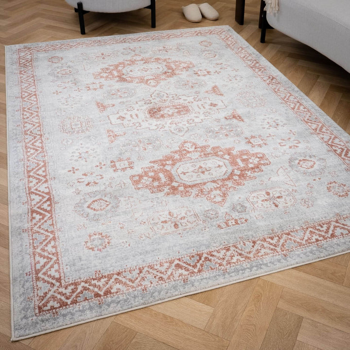 Abstract Montana Rose Vintage Rug, Satin-Resistant, Fade-Resistant, Easy To clean, Eco-Friendly | The Rugs