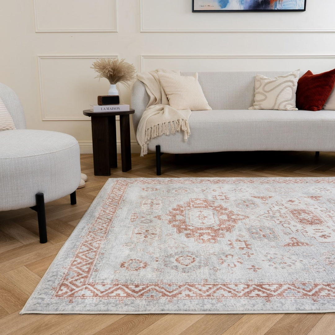 Abstract Montana Rose Vintage Rug, Satin-Resistant, Fade-Resistant, Easy To clean, Eco-Friendly | The Rugs