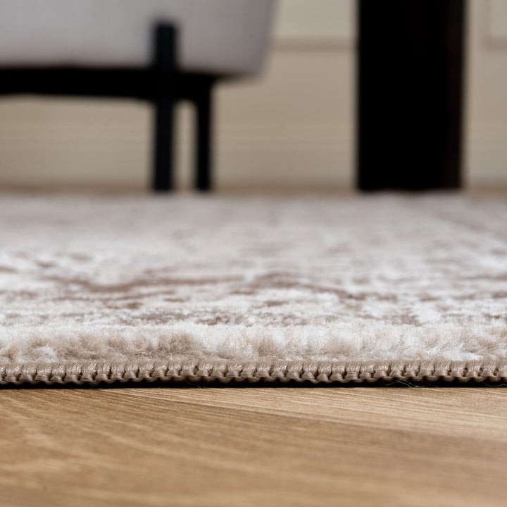 Montana Bordered Beige Rug, fade-resistant, stain-resistant, easy care rug|The Rugs