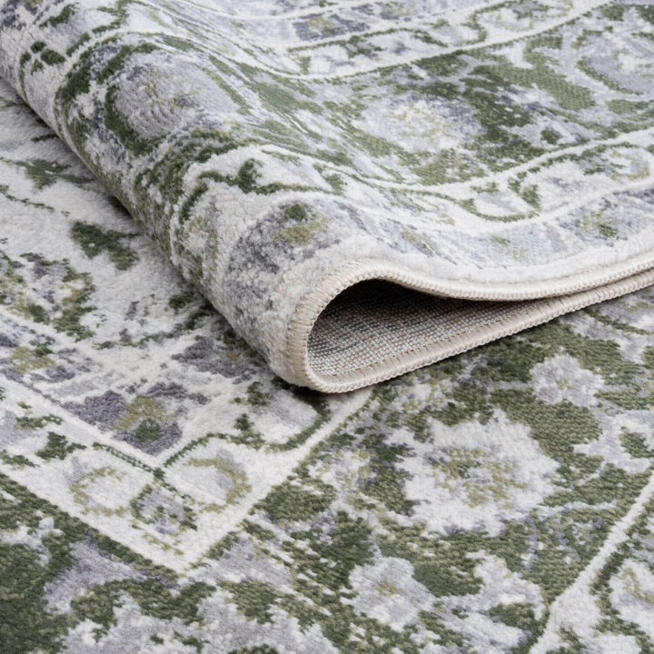 Montana Bordered Green Rug, fade-resistant, stain-resistant, easy care rug|The Rugs
