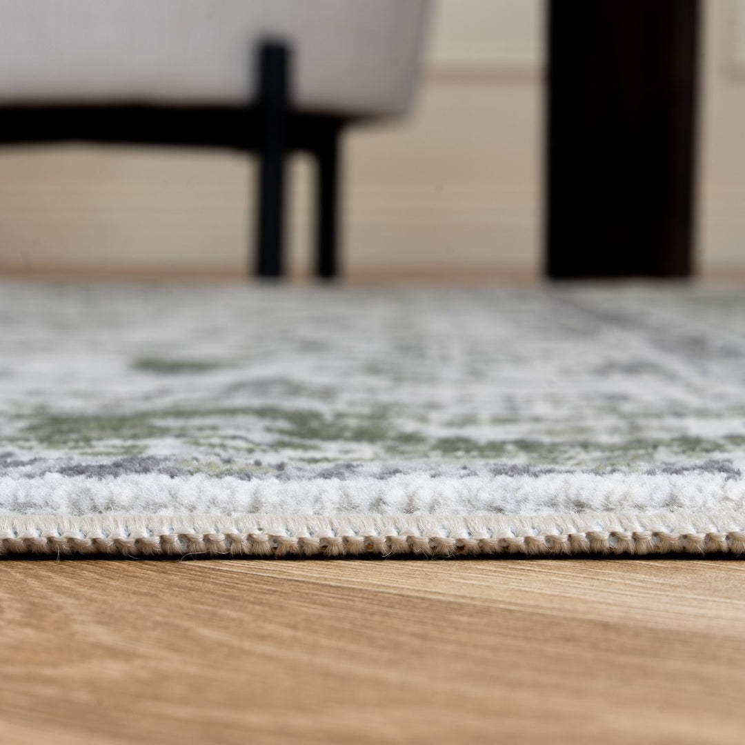 Montana Bordered Green Rug, fade-resistant, stain-resistant, easy care rug|The Rugs