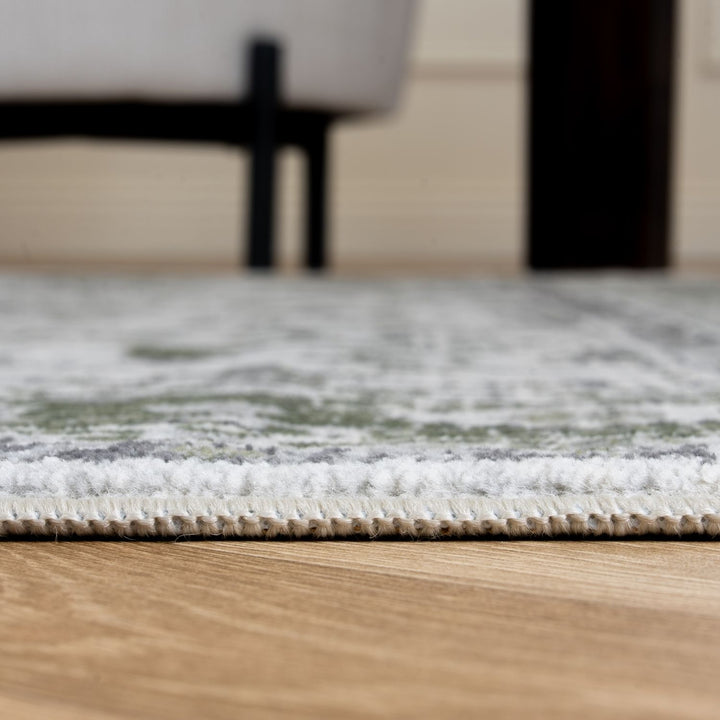 Montana Bordered Green Rug, fade-resistant, stain-resistant, easy care rug|The Rugs