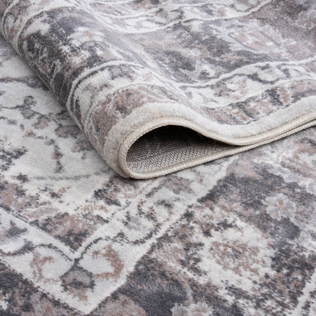 Montana Bordered Grey Rug, fade-resistant, stain-resistant, easy care rug|The Rugs