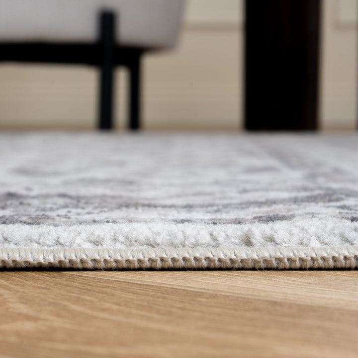 Montana Bordered Grey Rug, fade-resistant, stain-resistant, easy care rug|The Rugs