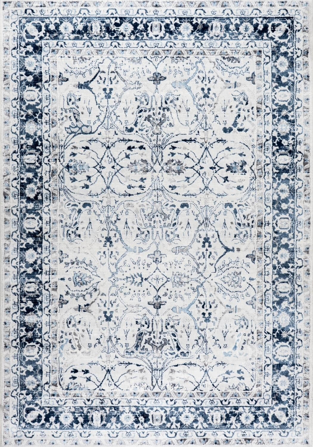 Montana Navy Vintage Rug, Satin-Resistant, Fade-Resistant, Easy To clean, Eco-Friendly | The Rugs