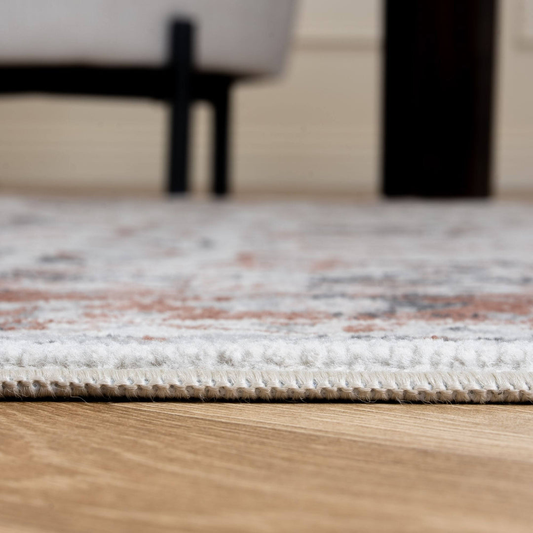 Montana Bordered Rose Rug, fade-resistant, stain-resistant, easy care rug|The Rugs