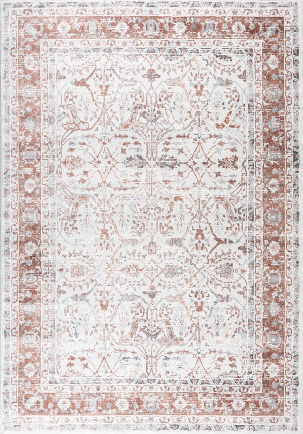Montana Bordered Rose Rug, fade-resistant, stain-resistant, easy care rug|The Rugs