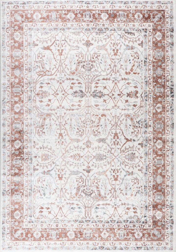 Montana Bordered Rose Rug, fade-resistant, stain-resistant, easy care rug|The Rugs