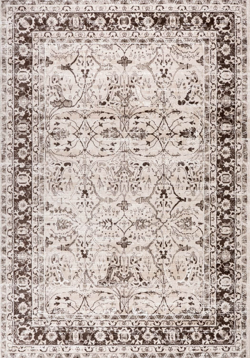 Montana Bordered Beige Rug, fade-resistant, stain-resistant, easy care rug|The Rugs