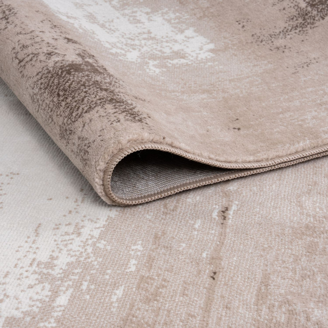 Elaris Abstract Beige Rug, abstract design, non-shedding, easy to clean, eco-friendly|The Rugs
