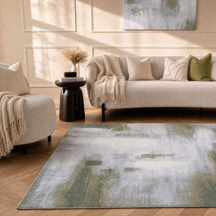 Elaris Abstract Green Rug, Abstract, hard-wearing, non-shedding, stain-resistant | The Rugs