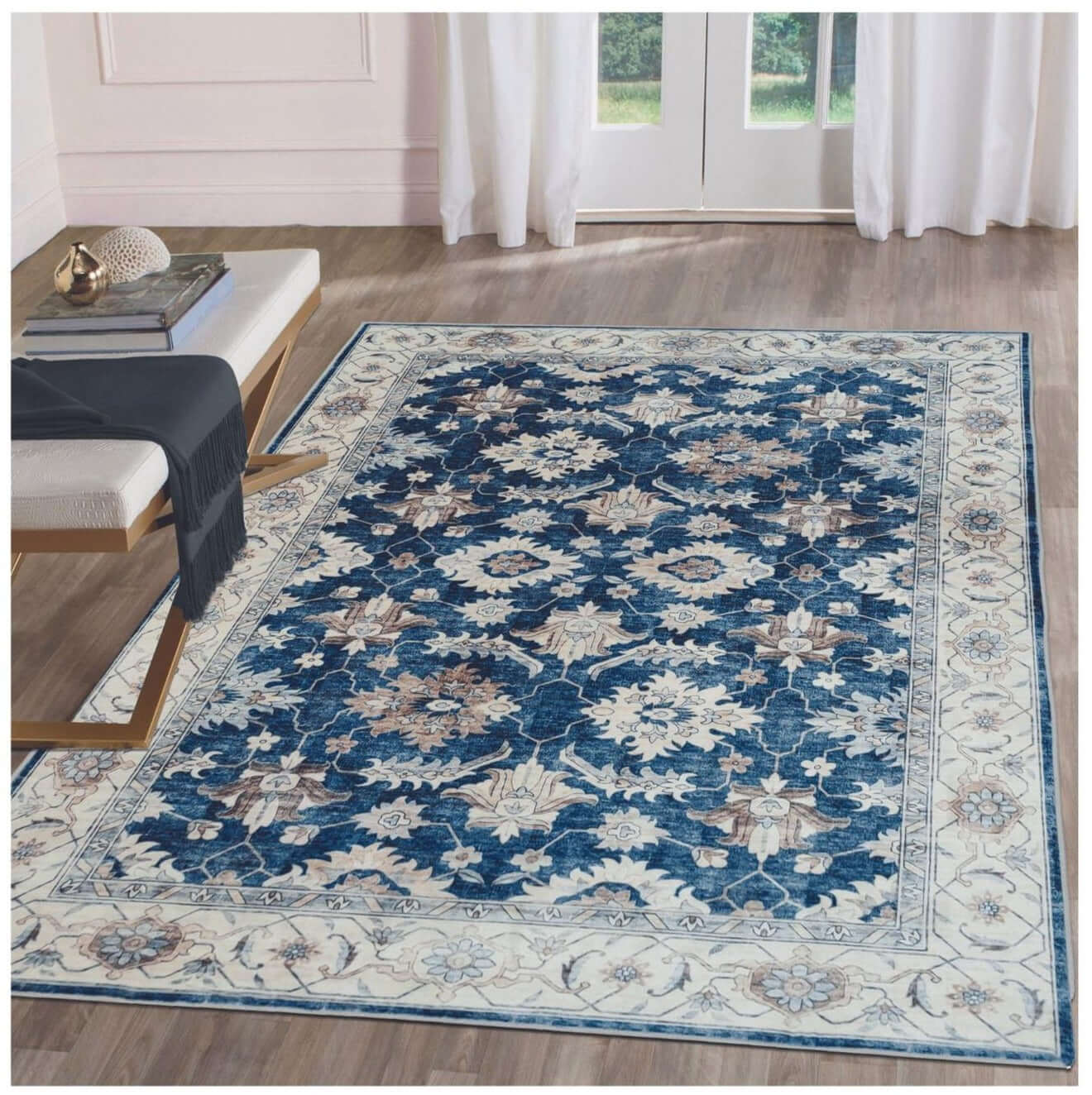 Ultra Soft Machine Washable Rug | Persian Inspired | Jurdar