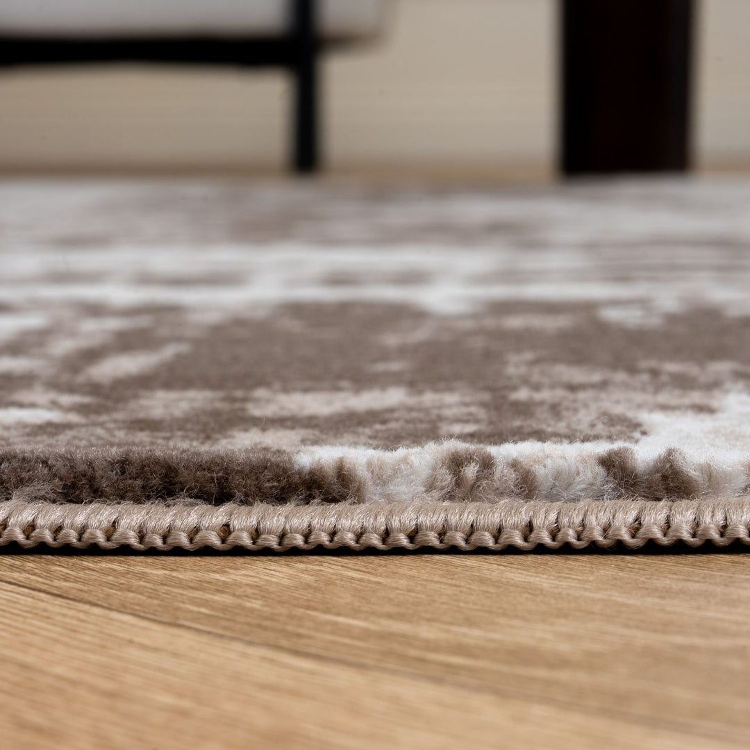 Elaris Brown abstract rug, jute backing, anti-static, non-shedding | The Rugs