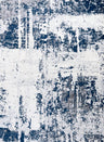 Elaris navy abstract rug, jute backing, anti-static, non-shedding | The Rugs