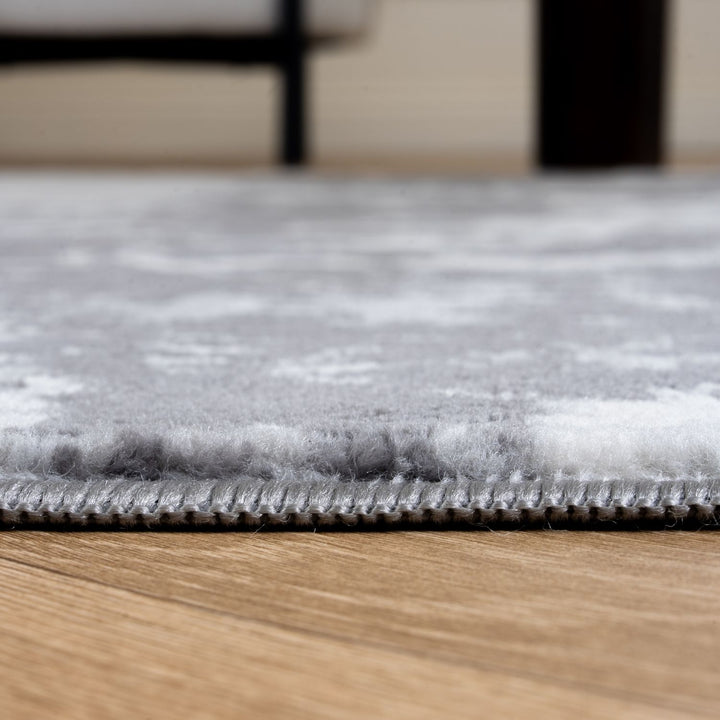 Elaris grey abstract rug, jute backing, anti-static, non-shedding | The Rugs