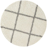 Diamond Design Thick Shaggy Area Rugs Ivory