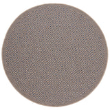 Round blue geometric pattern outdoor rug, ideal for patios and gardens, made from durable and easy-to-clean polypropylene material.