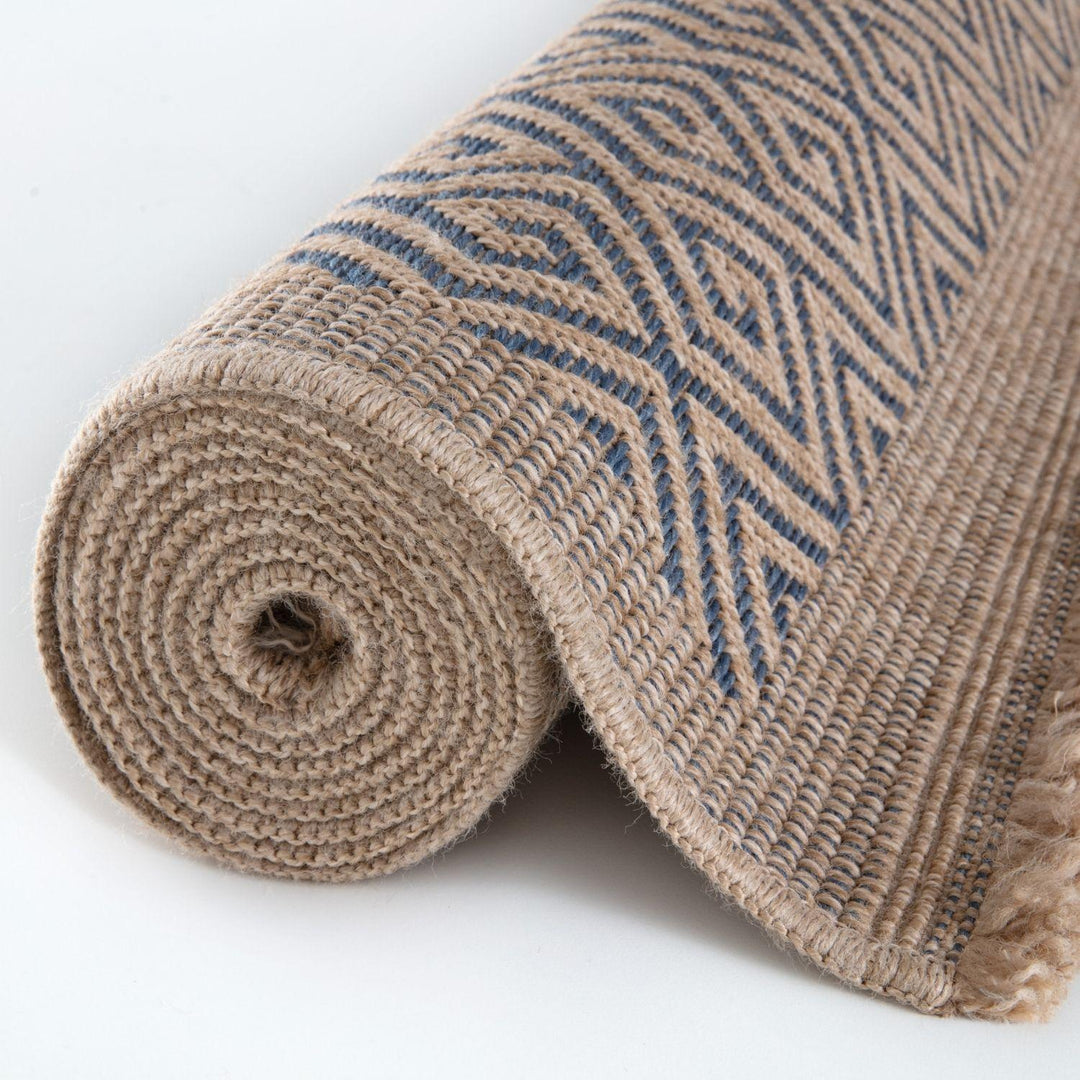 Nature Blue outdoor rug is resistant to moisture and UV protected