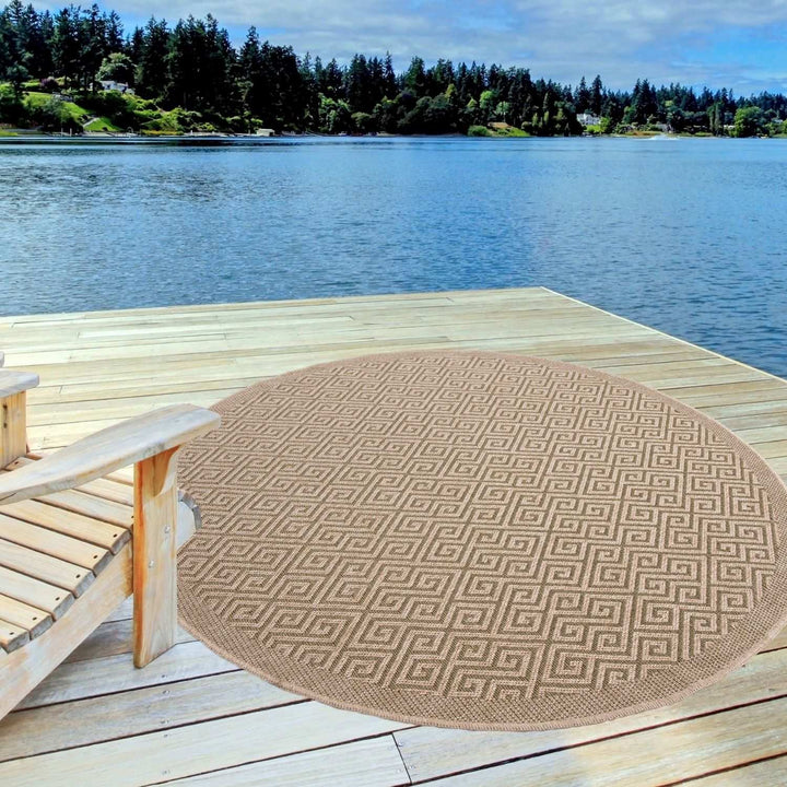 Nature Outdoor Green Rug durable, weather-resistant, Jute-Look design.