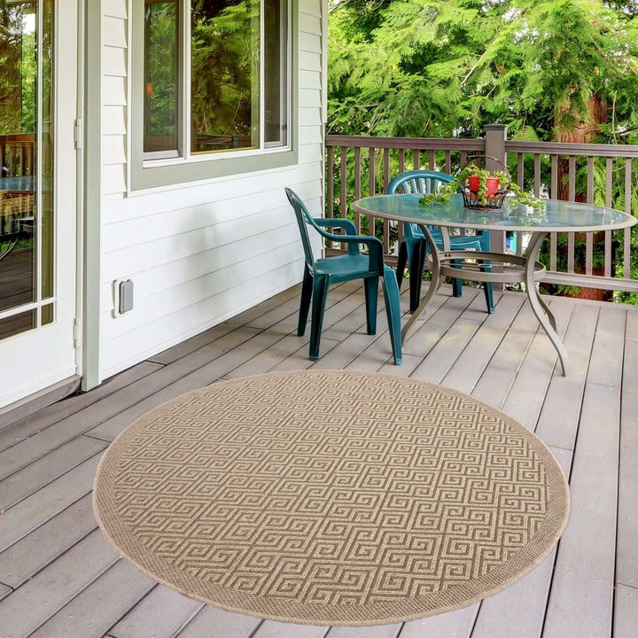 Nature Outdoor Green Rug durable, weather-resistant, Jute-Look design.