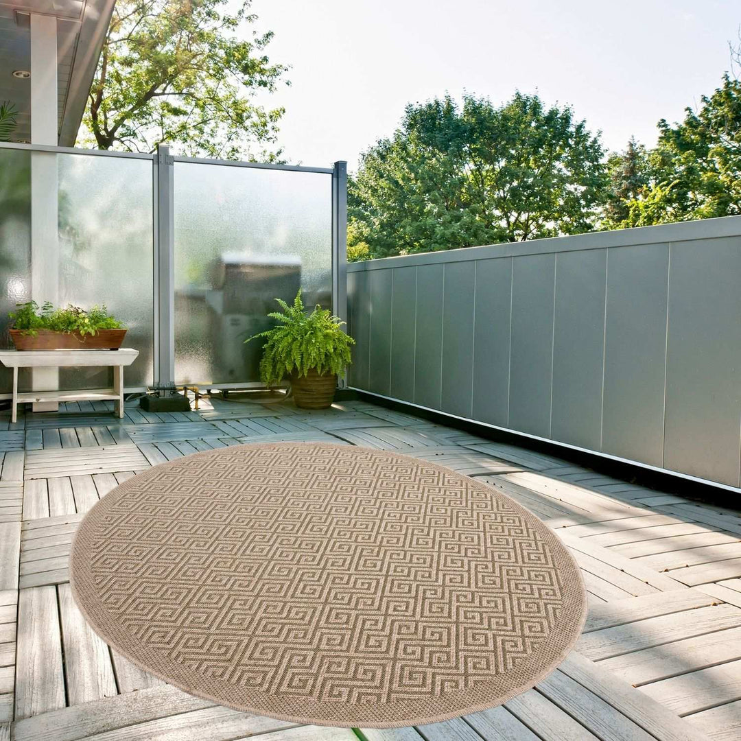 Nature Outdoor Green Rug durable, weather-resistant, Jute-Look design.