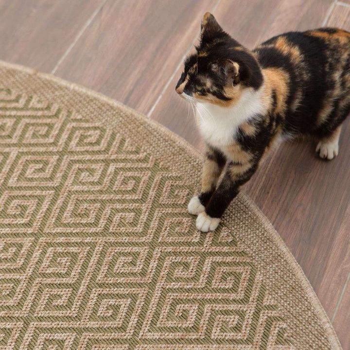 Nature Outdoor Green Rug durable, weather-resistant, Jute-Look design.