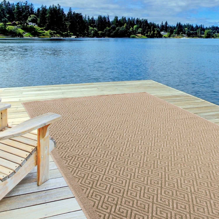 Nature Outdoor Green Rug durable, weather-resistant, Jute-Look design.