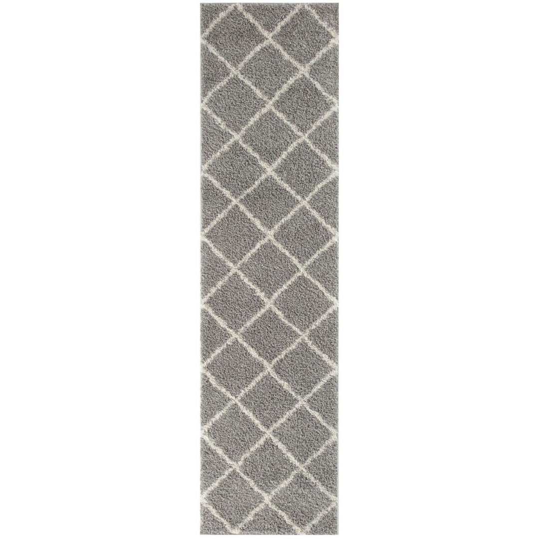 Diamond Design Thick Shaggy Area Rugs Grey