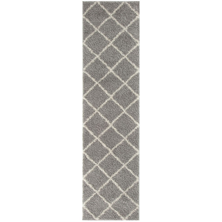 Diamond Design Thick Shaggy Area Rugs Grey