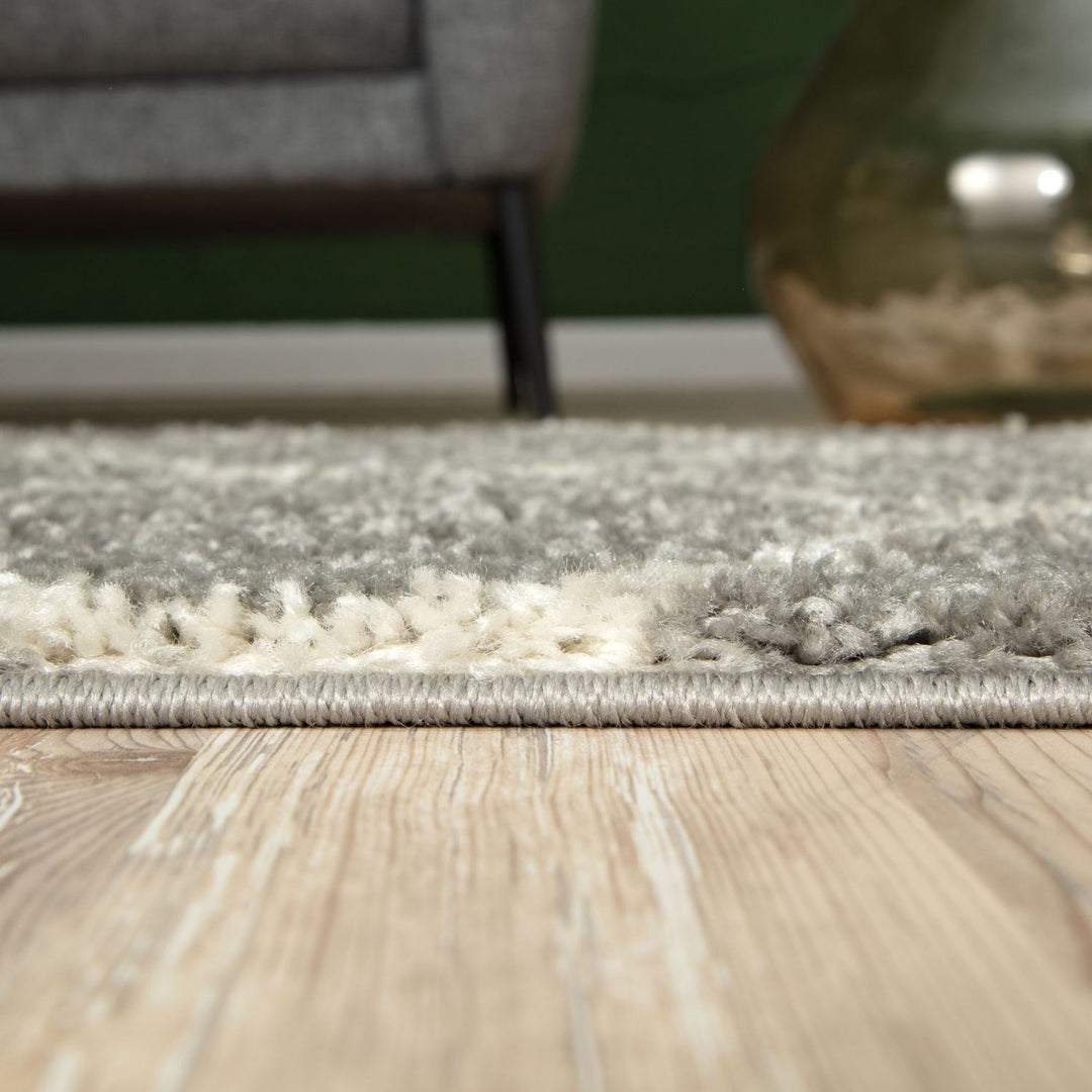 Diamond Design Thick Shaggy Area Rugs Grey