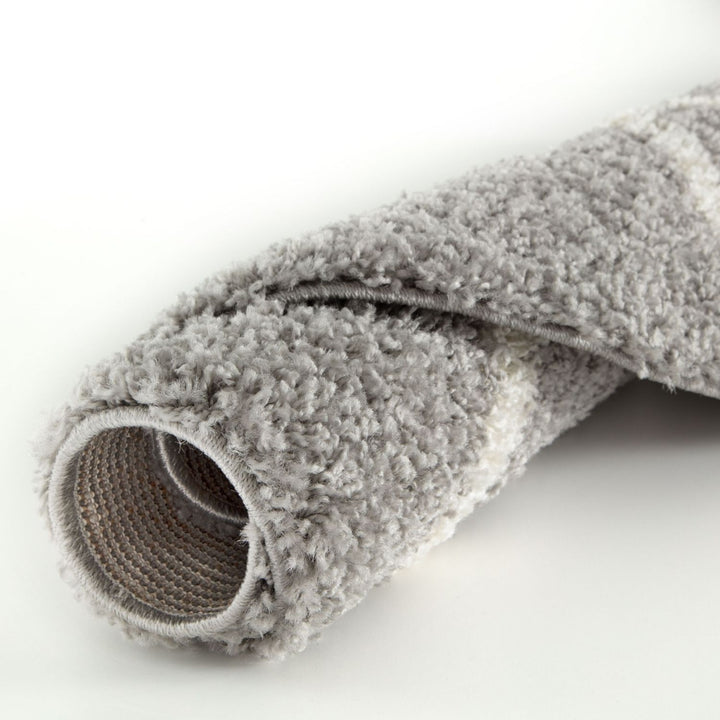 Diamond Design Thick Shaggy Area Rugs Grey