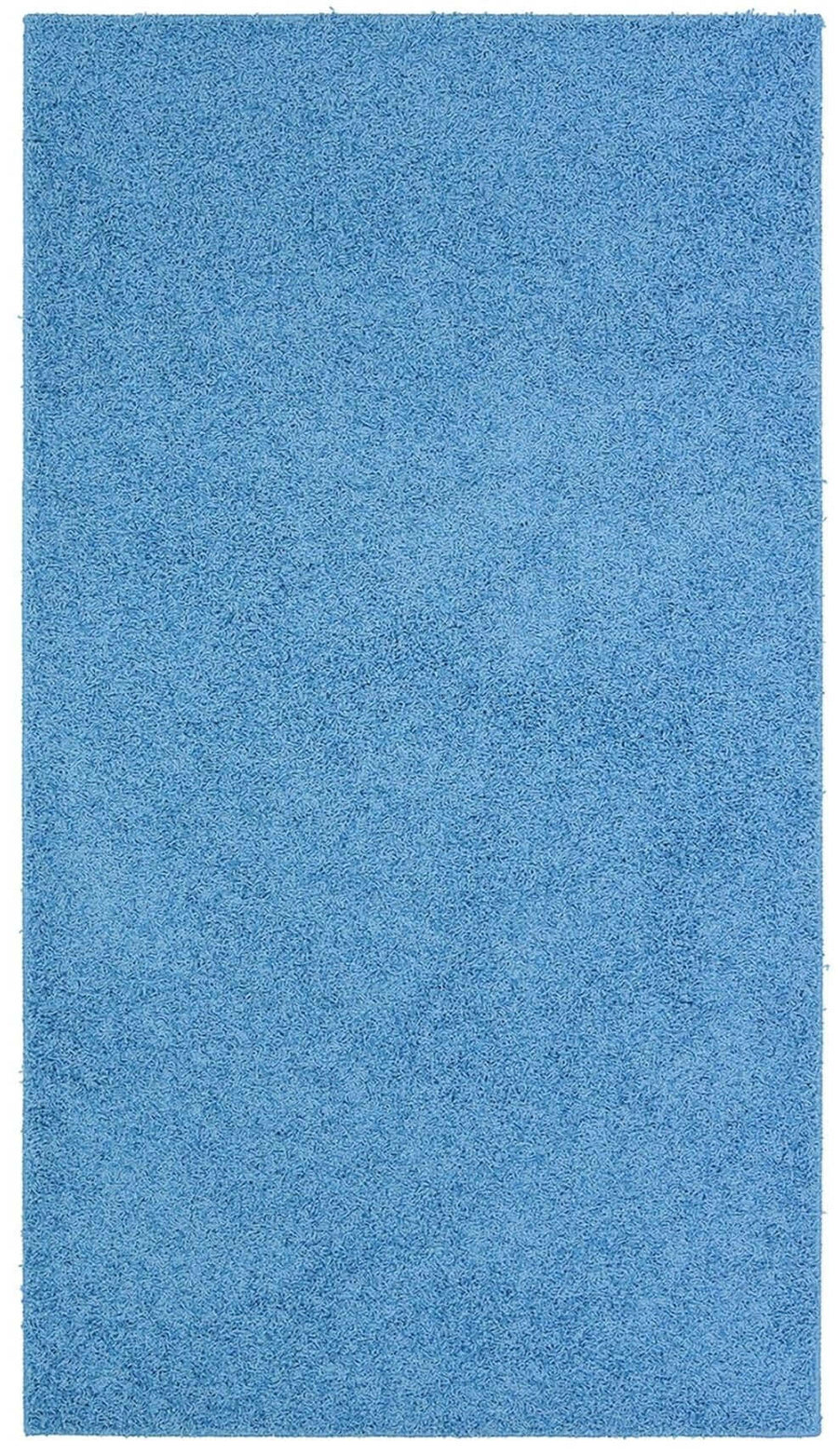 Fiji Sky Blue Washable Solid Shaggy Rug