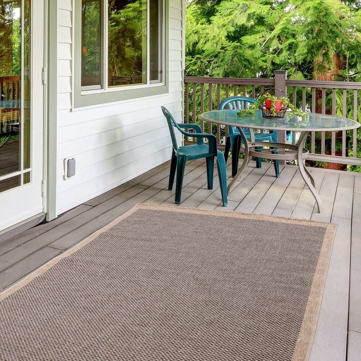 Nature Outdoor Rug dark grey easy to maintain and water-resistant