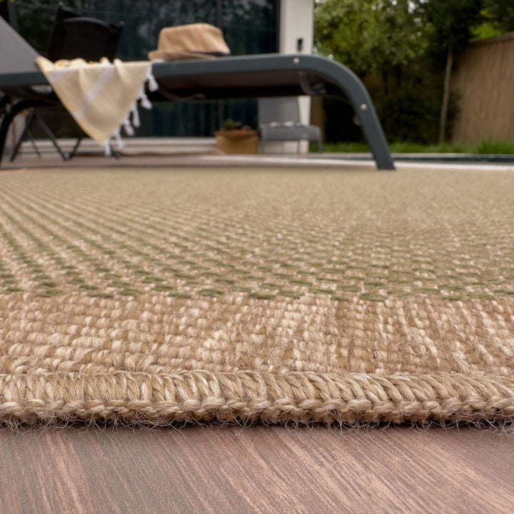 Nature Outdoor Green Rug UV-protected, easy to clean, jute-look designs and soft.