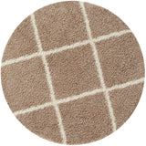 Diamond Design Thick Shaggy Area Rugs Beige