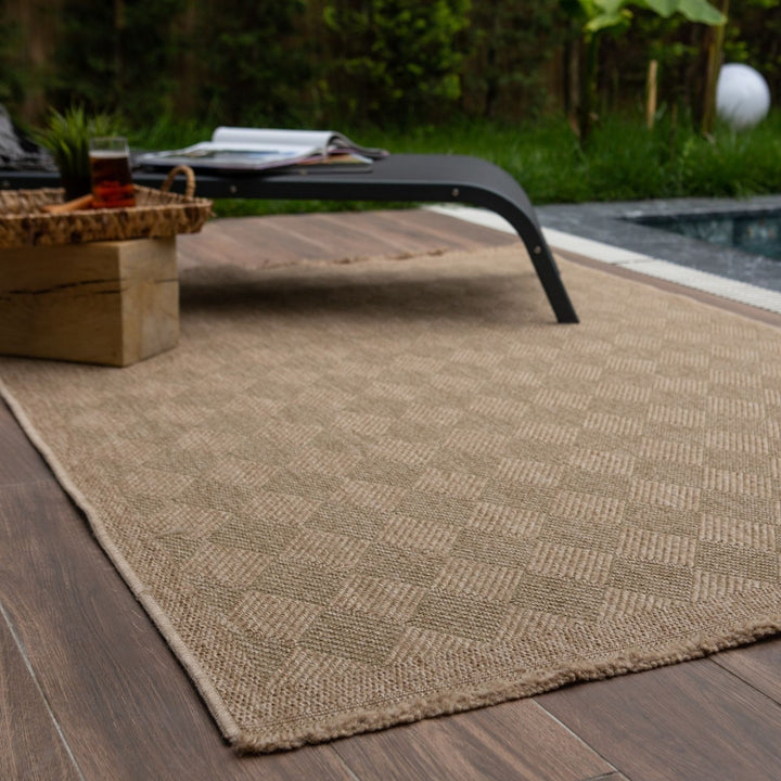 Nature Outdoor Rug Green Jute-Looking, Weather-Resistant, Easy To Clean