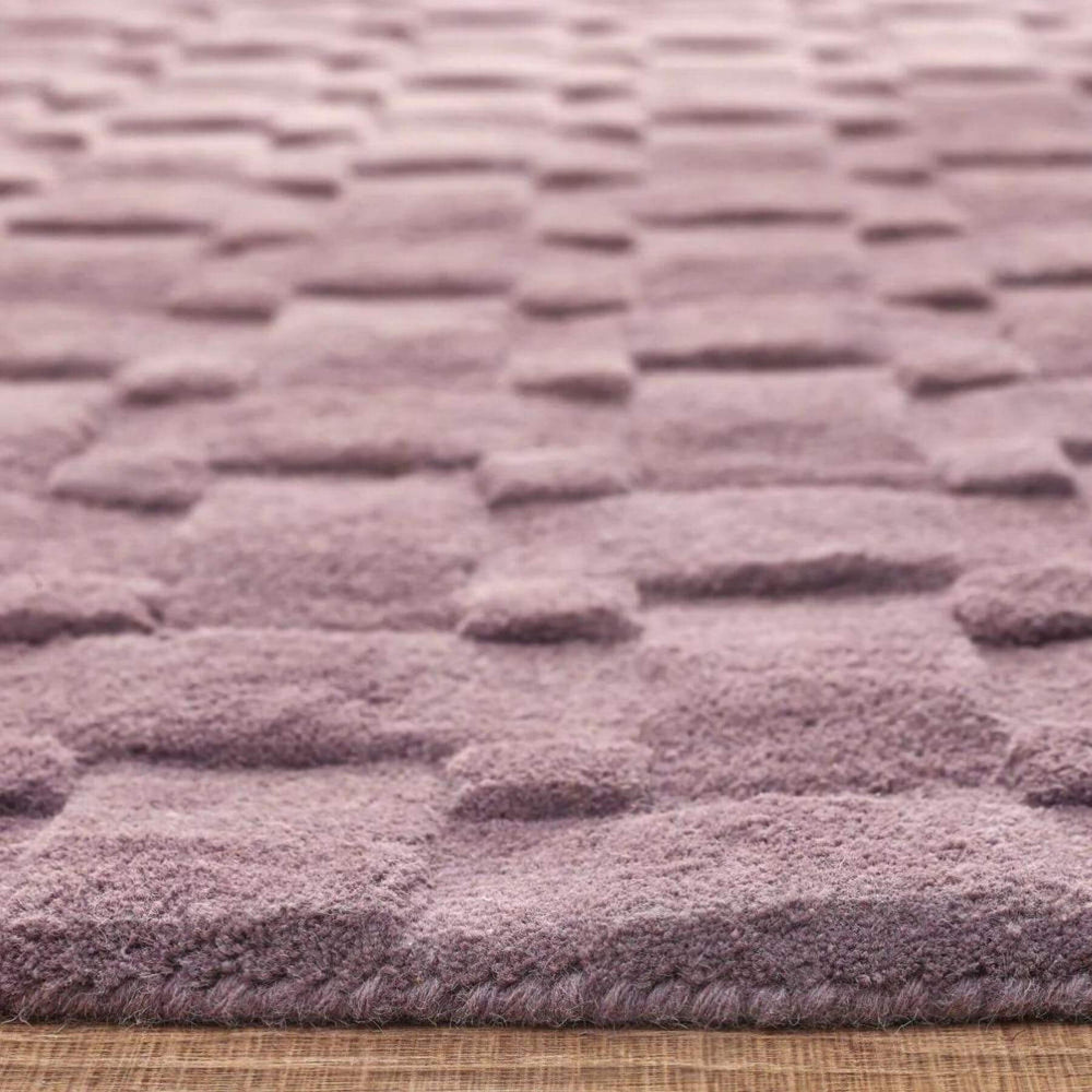 Basketweave Lilac Wool Rug